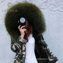 Complete production line winter fur parka designer with fur lining